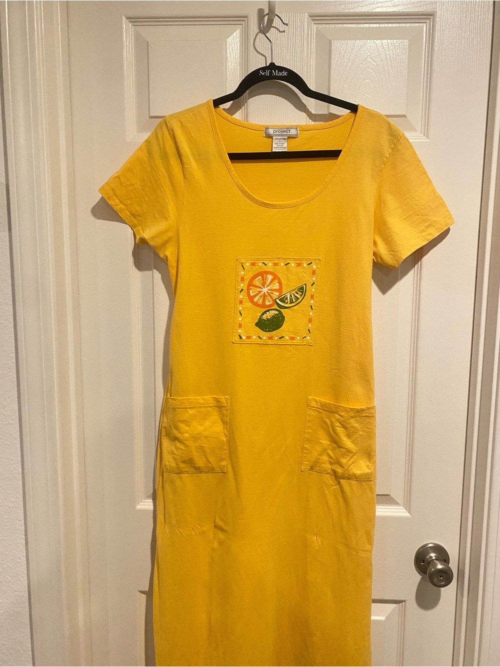 Vintage yellow citrus dress 100% cotton